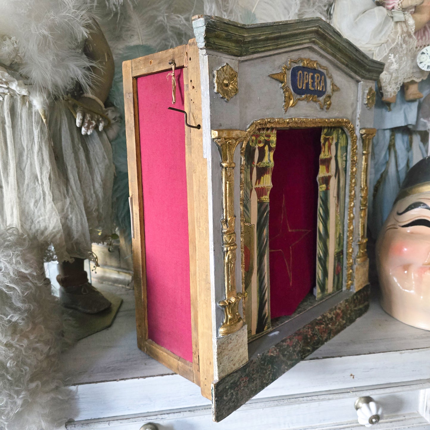 Antique 1880 French Toy Opera Theater Doll Puppet Guignol