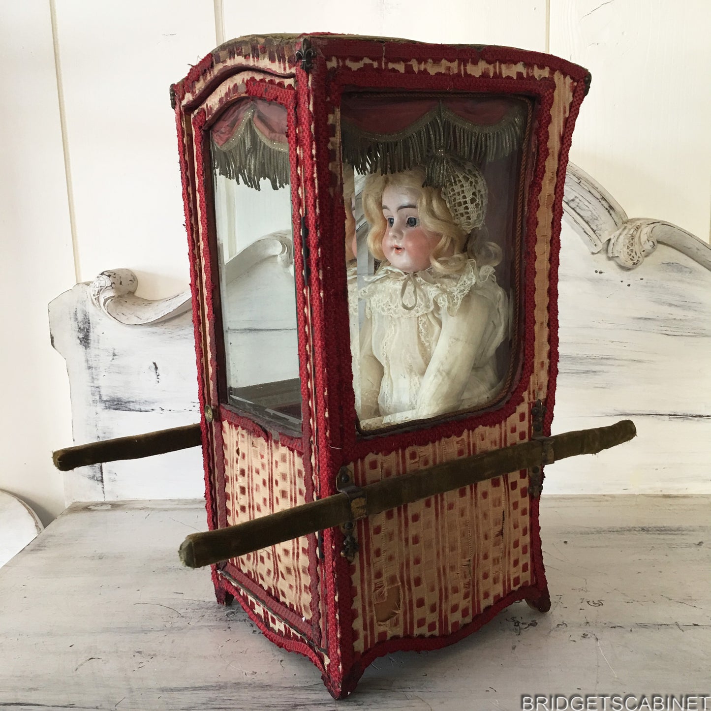 Antique French Sedan Chair Doll