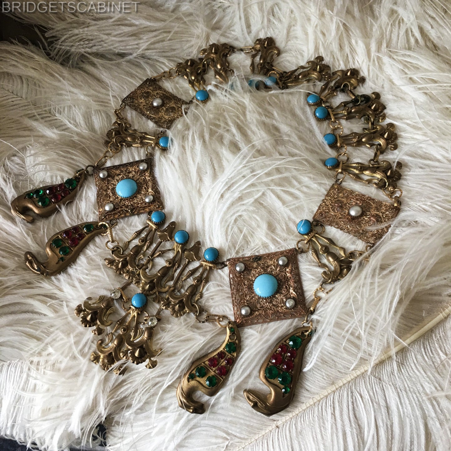 1930s Egyptian Revival Necklace Stage Theater