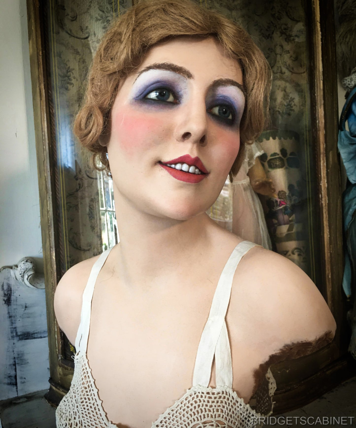 1920s French Wax Wig Bust