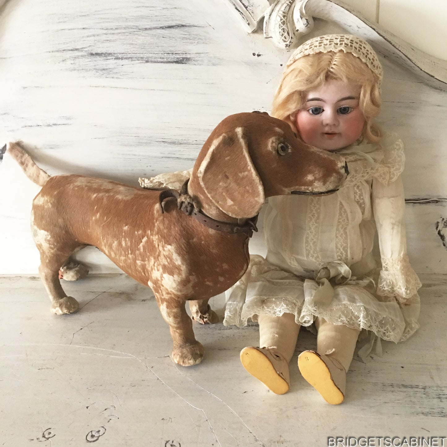 Antique Real Fur Toy Dog Doll
