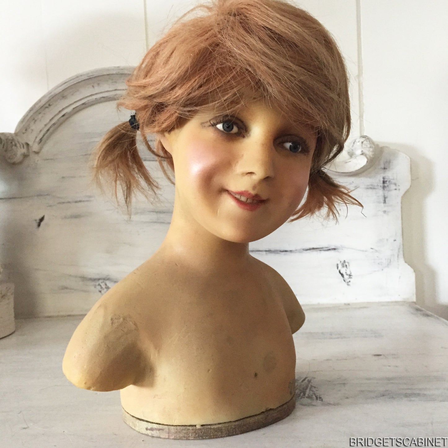 1900s French Wax Child Bust