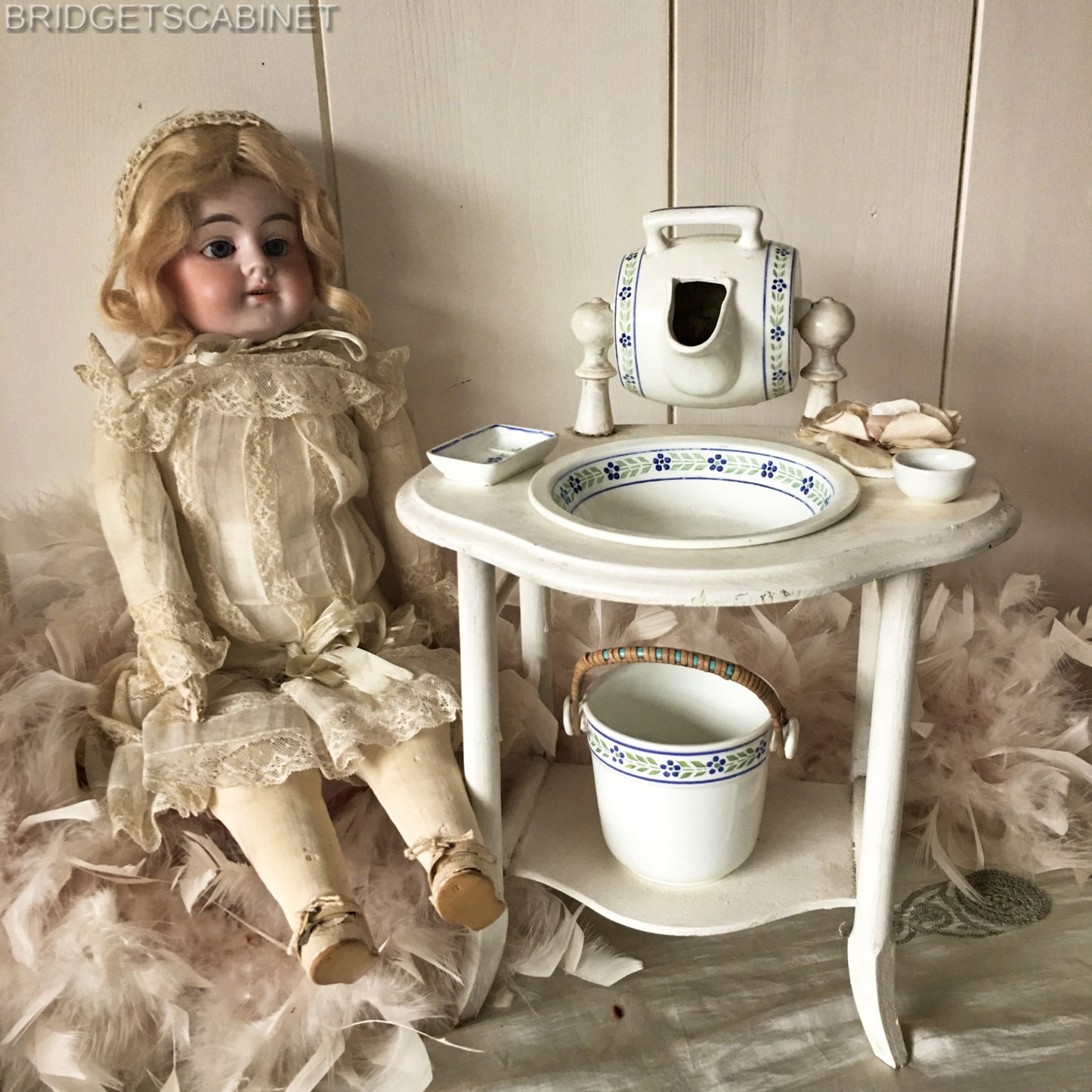 Antique French Doll Toilette Table