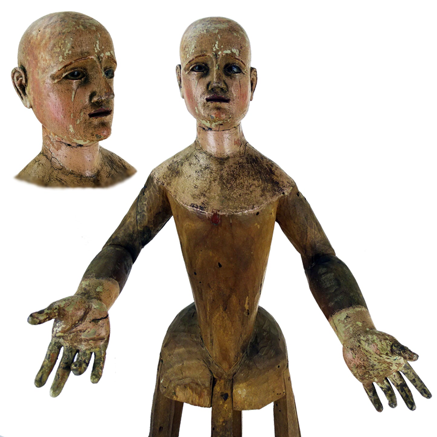 1700s Rare Madonna Santos Virgin Cage Doll