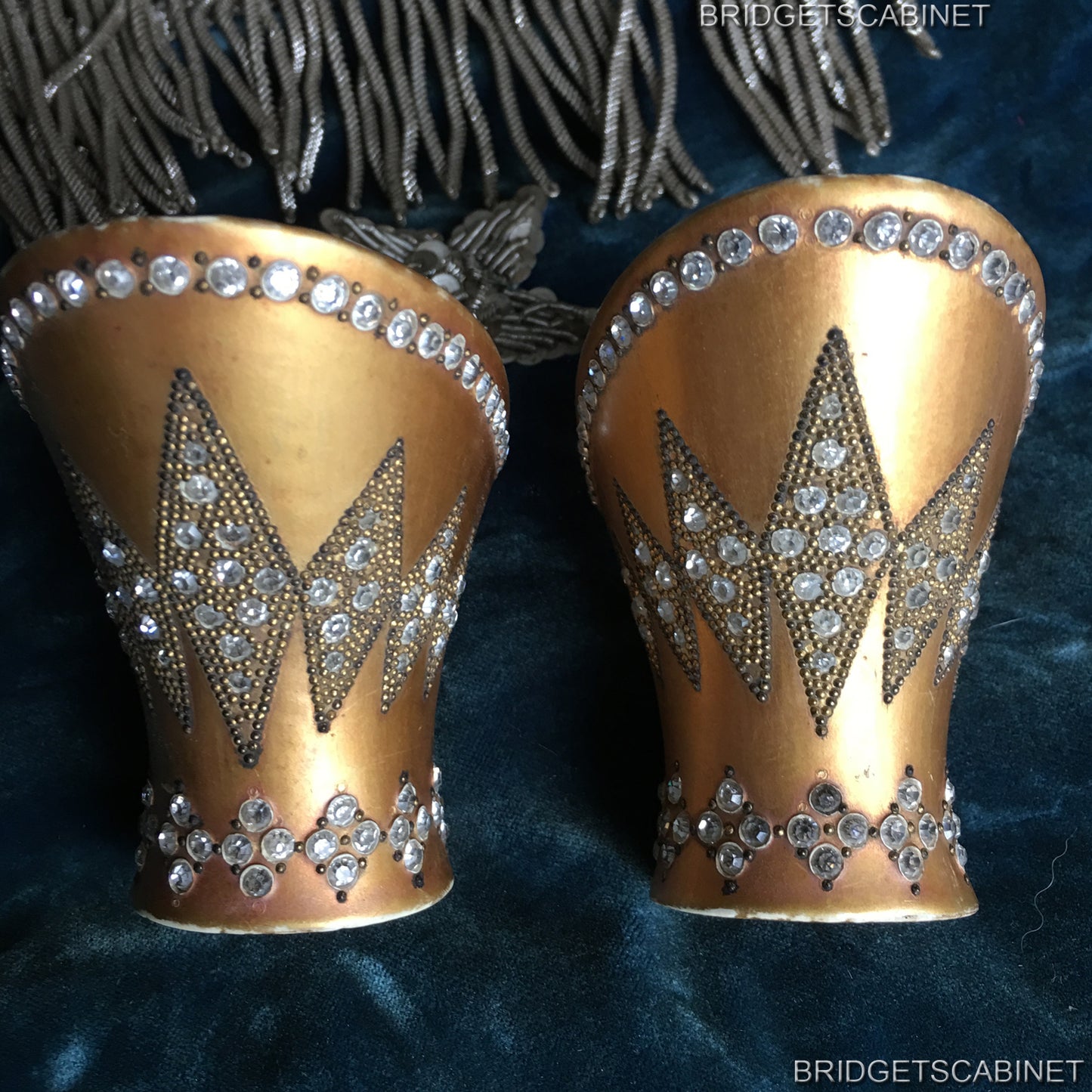 Pair of 1920s Flapper Shoe Heels RHinestones