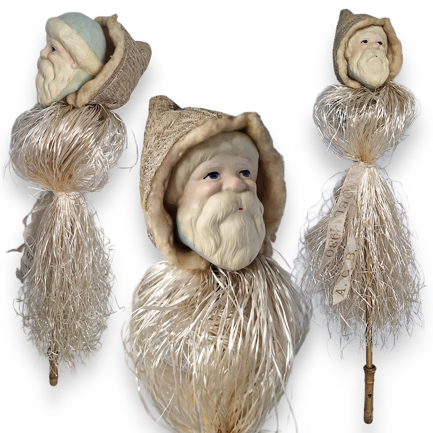 Rare 1930s French Santa Christmas Marotte Whistle