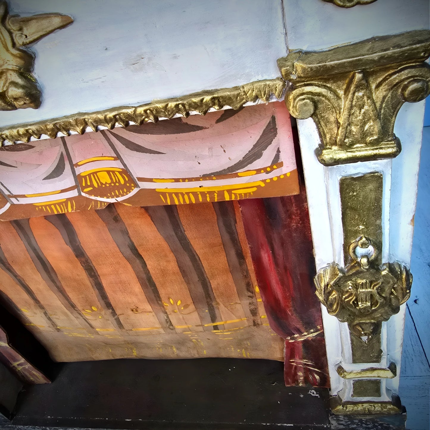 Rare Antique French Toy Opera Theater with Original Scenic Backdrop | Circa 1880–1900