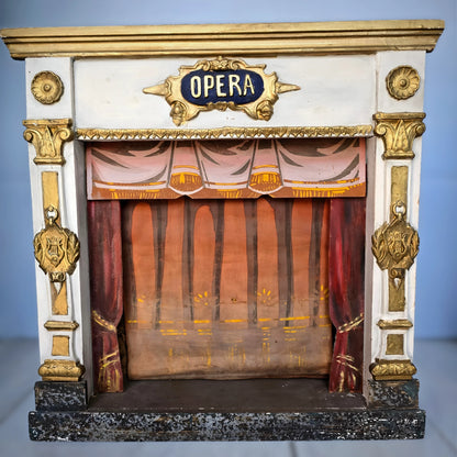 Rare Antique French Toy Opera Theater with Original Scenic Backdrop | Circa 1880–1900