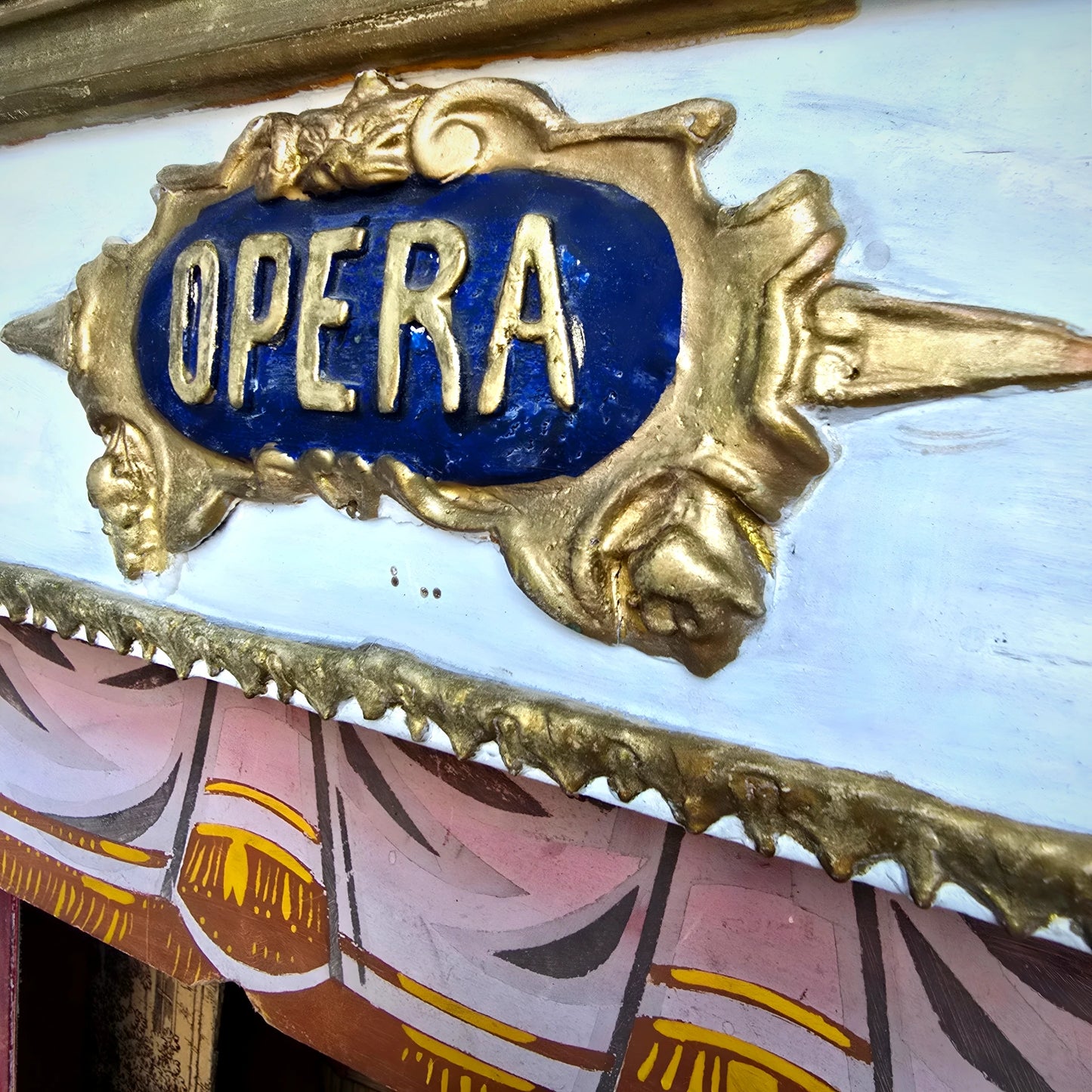 Rare Antique French Toy Opera Theater with Original Scenic Backdrop | Circa 1880–1900
