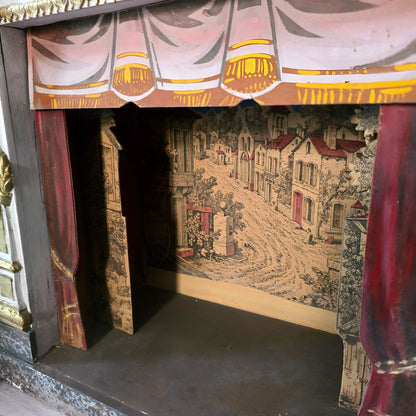 Rare Antique French Toy Opera Theater with Original Scenic Backdrop | Circa 1880–1900