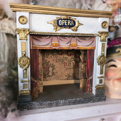 Rare Antique French Toy Opera Theater with Original Scenic Backdrop | Circa 1880–1900