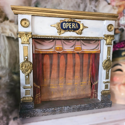 Rare Antique French Toy Opera Theater with Original Scenic Backdrop | Circa 1880–1900