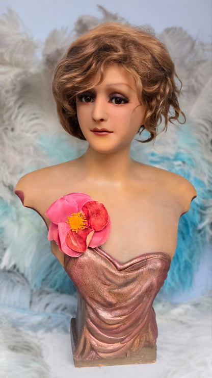 1920s French Wax Bust – An Elegant Beauty from the Art Deco Era