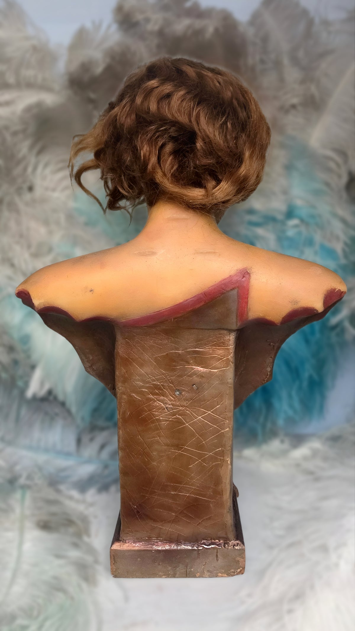 1920s French Wax Bust – An Elegant Beauty from the Art Deco Era