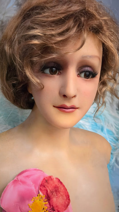 1920s French Wax Bust – An Elegant Beauty from the Art Deco Era