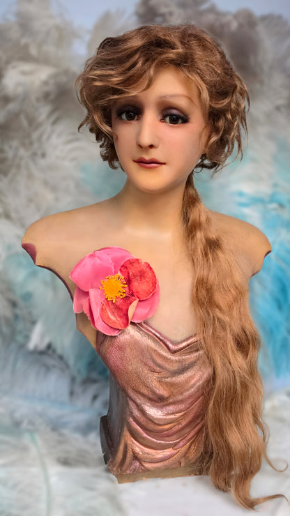1920s French Wax Bust – An Elegant Beauty from the Art Deco Era