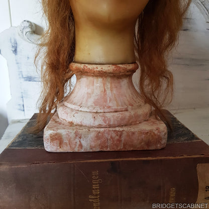 1900s French Wax Girl Bust