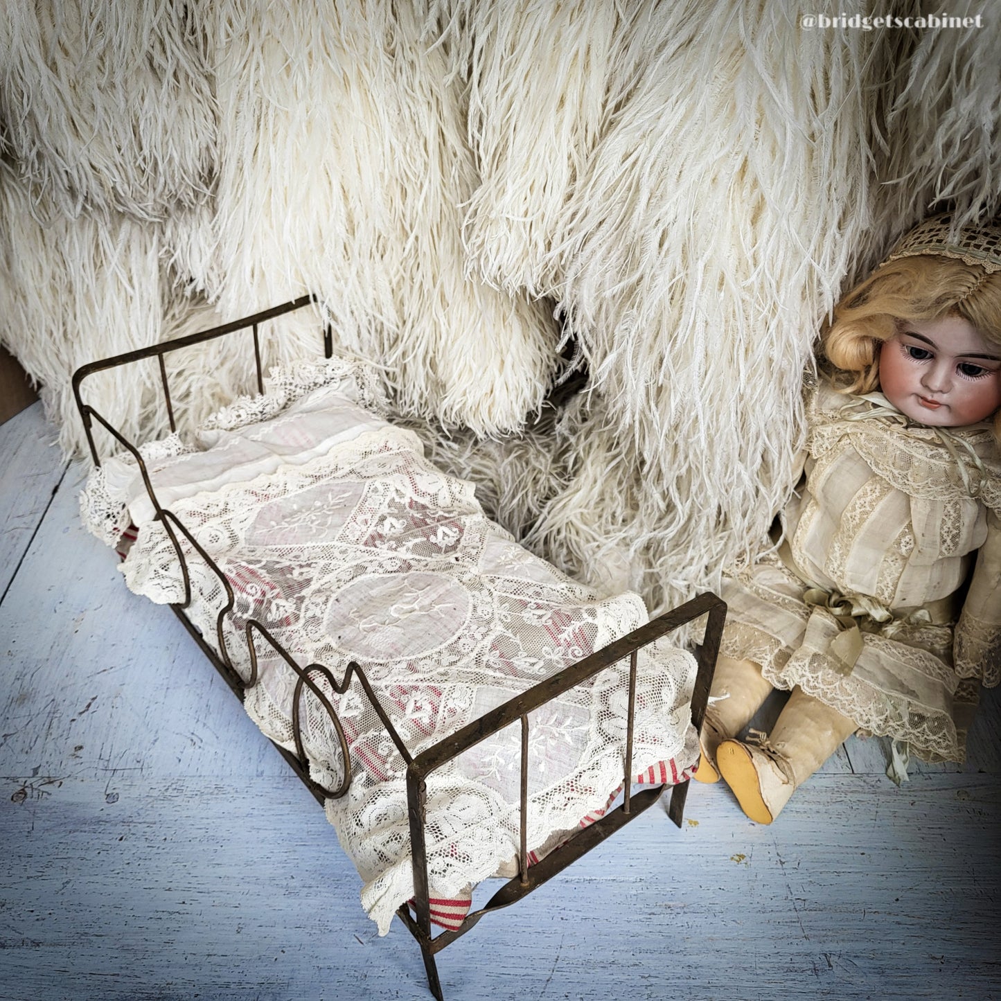 Antique Folding Bed Doll