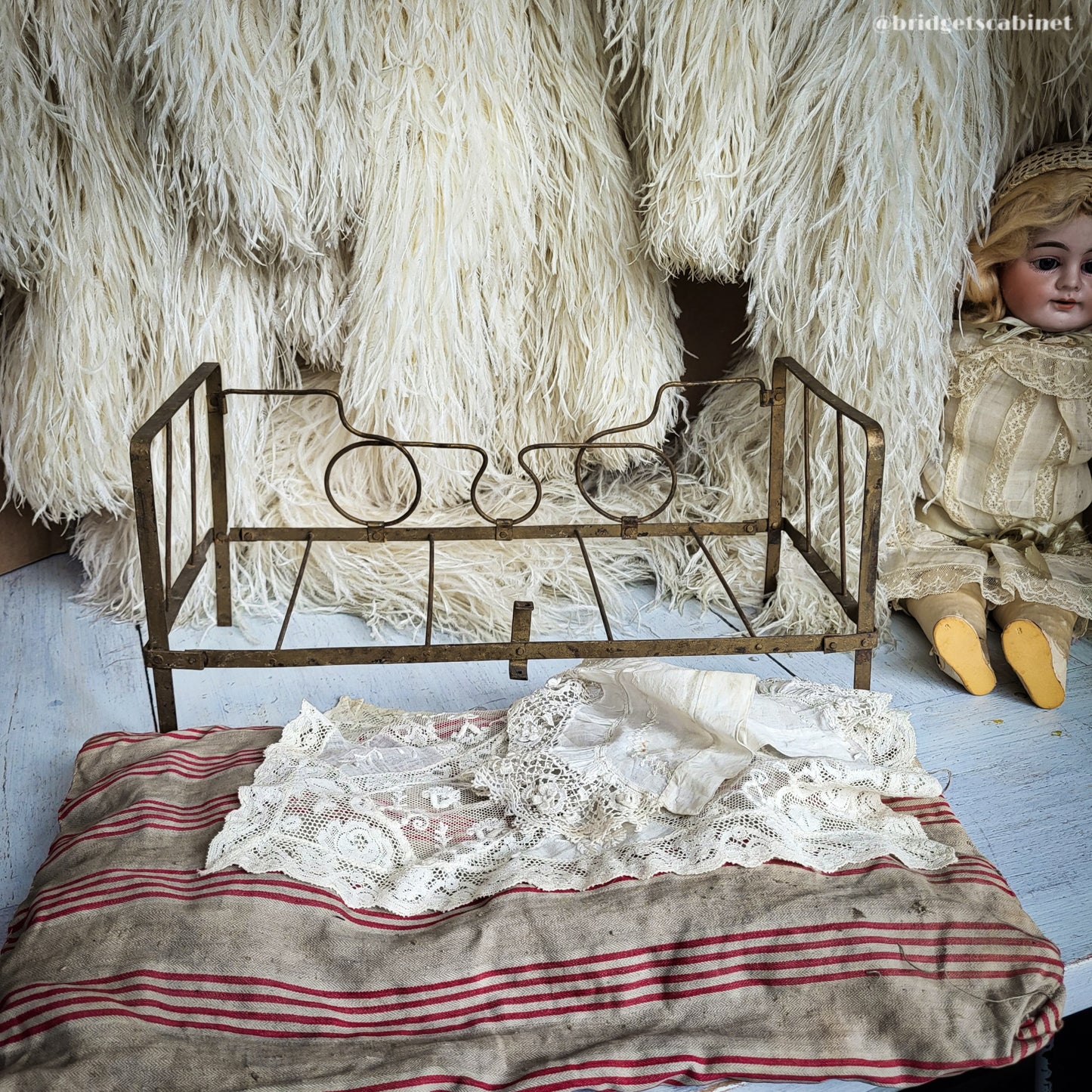 Antique Folding Bed Doll