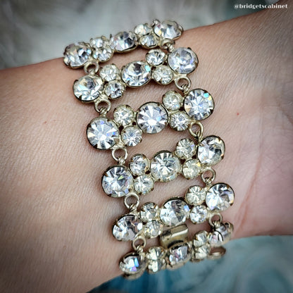 Vintage Rhinestone Bracelet Crystal Flapper