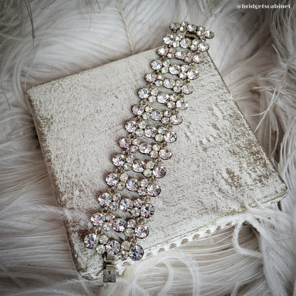 Vintage Rhinestone Bracelet Crystal Flapper
