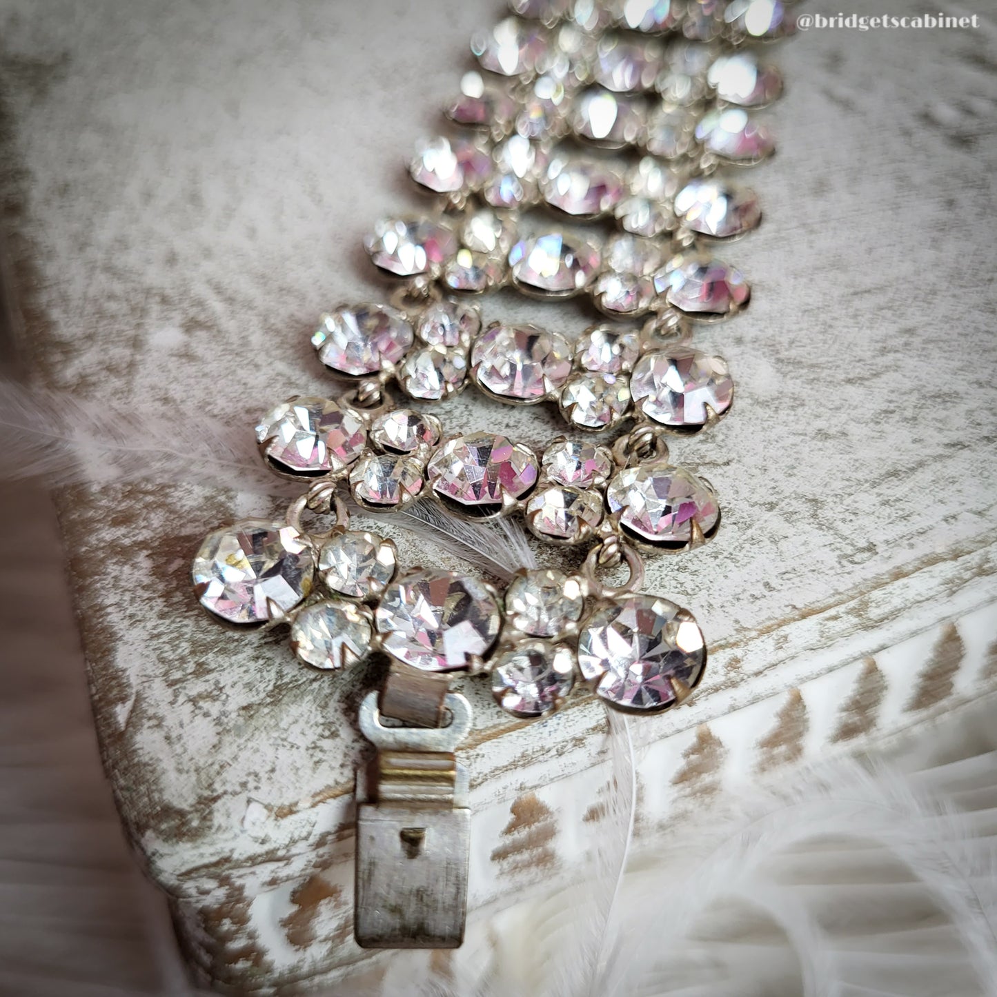 Vintage Rhinestone Bracelet Crystal Flapper