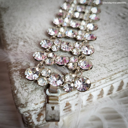 Vintage Rhinestone Bracelet Crystal Flapper