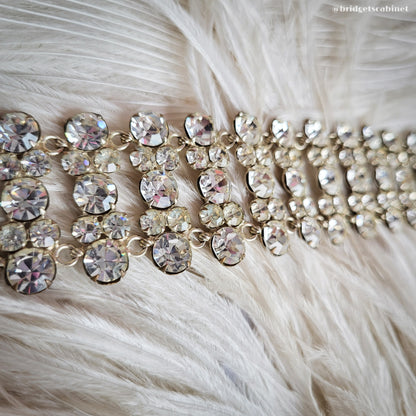 Vintage Rhinestone Bracelet Crystal Flapper