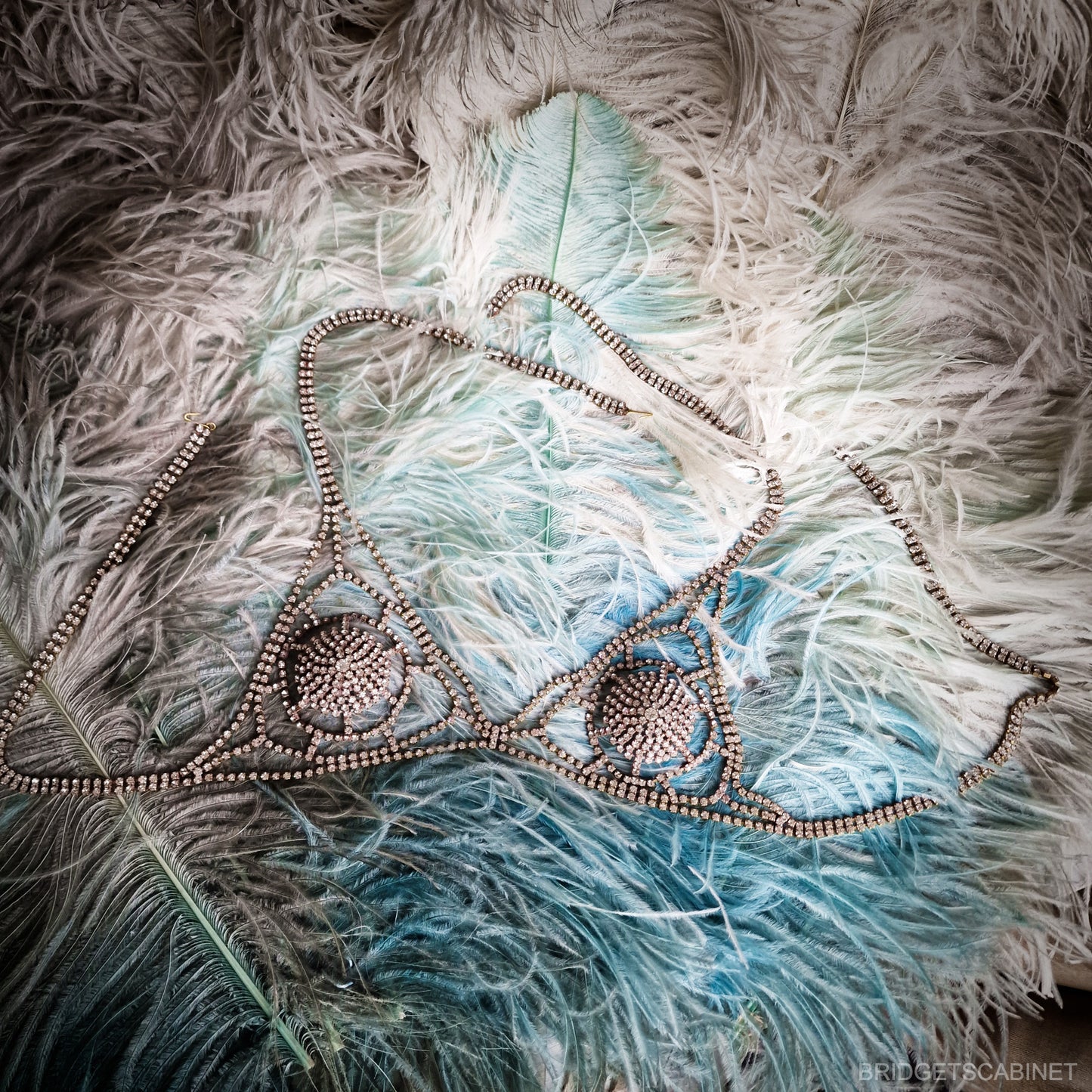 Vintage Stage Burlesque Bra Theater Rhinestone