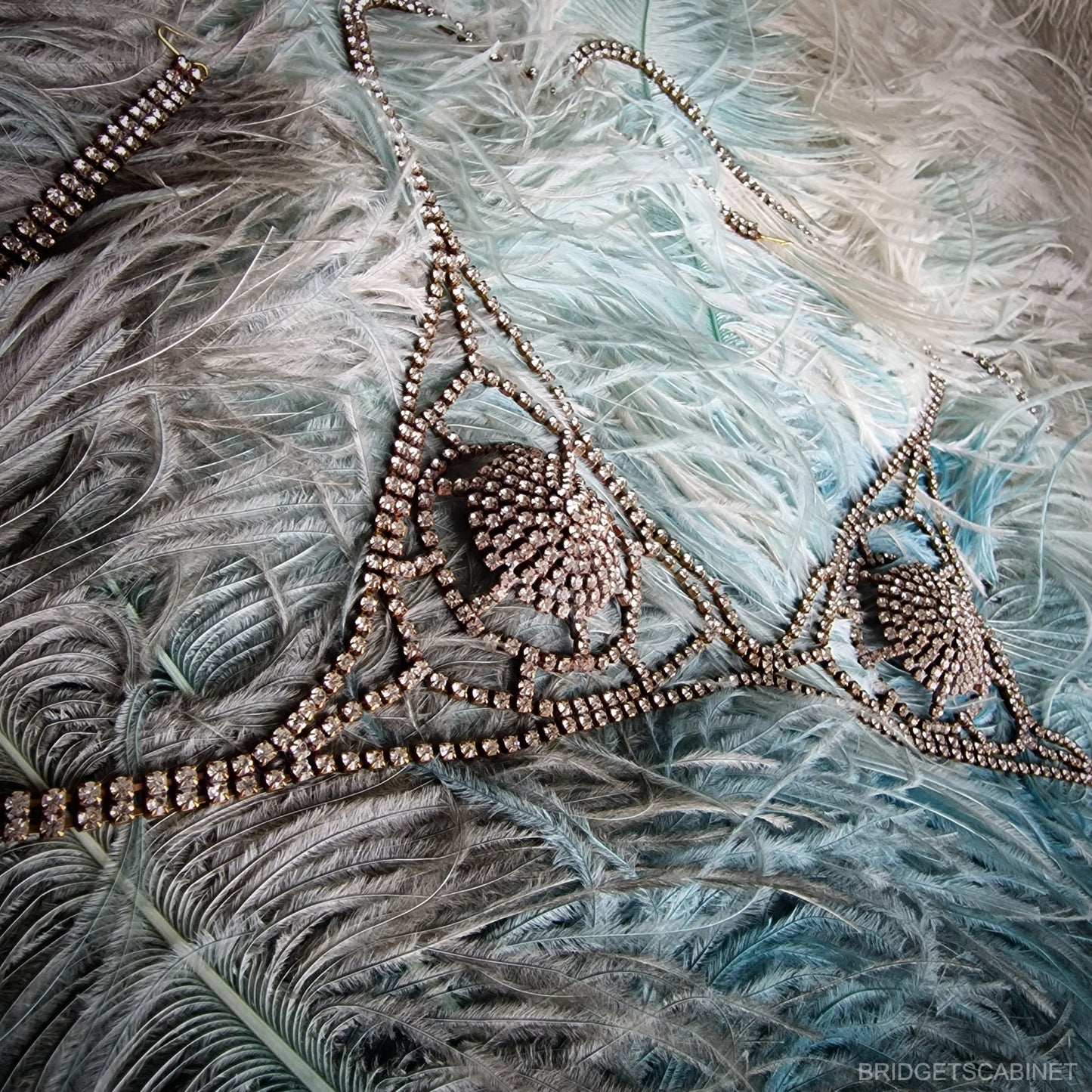 Vintage Stage Burlesque Bra Theater Rhinestone
