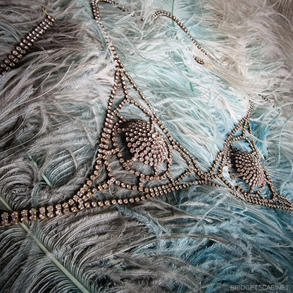 Vintage Stage Burlesque Bra Theater Rhinestone