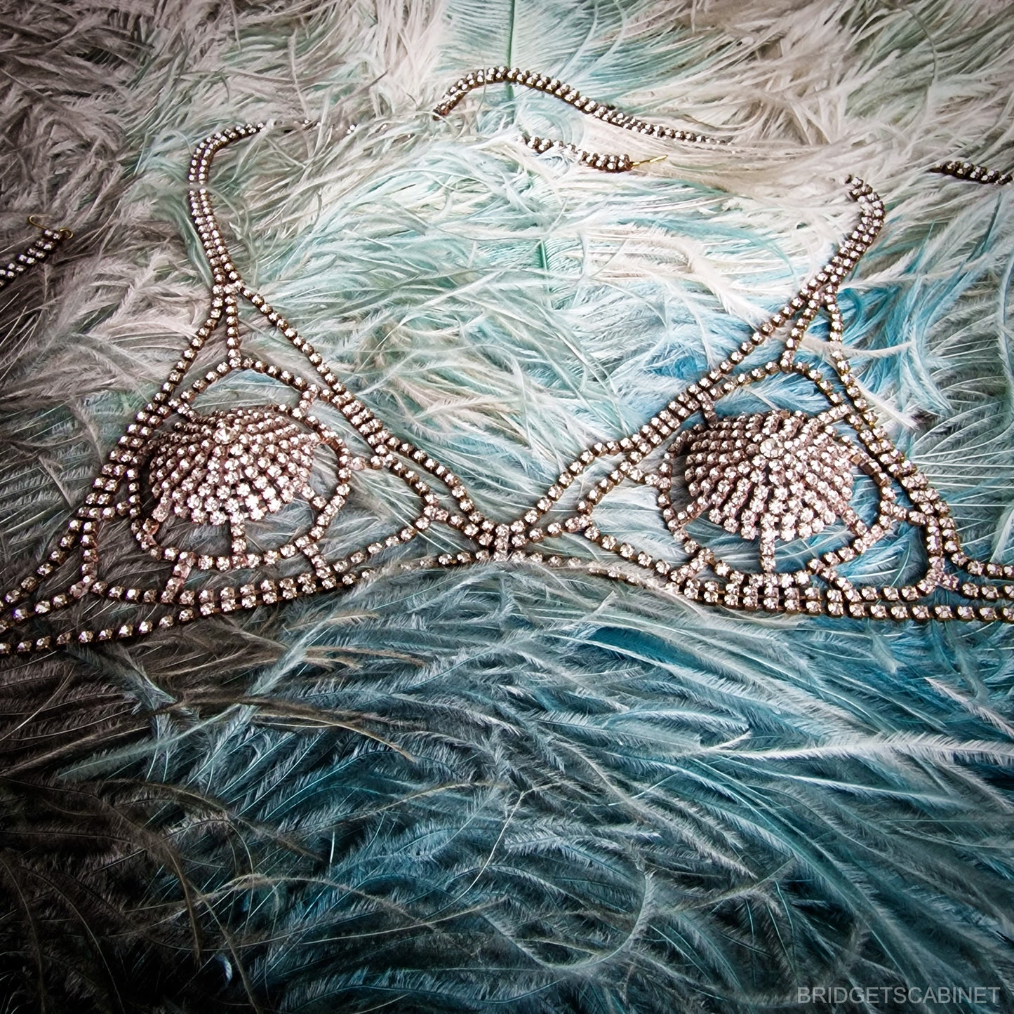 Vintage Stage Burlesque Bra Theater Rhinestone