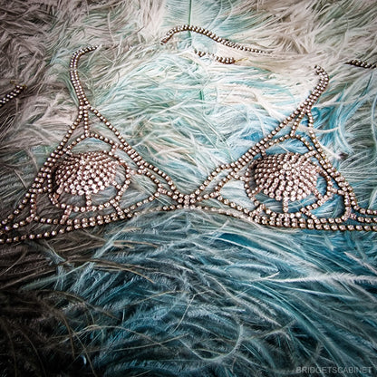 Vintage Stage Burlesque Bra Theater Rhinestone