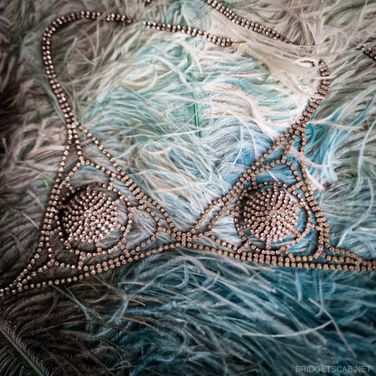 Vintage Stage Burlesque Bra Theater Rhinestone