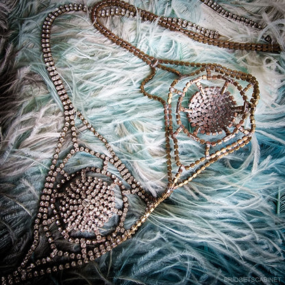 Vintage Stage Burlesque Bra Theater Rhinestone