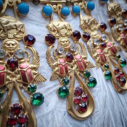 Antique French Scarab Necklace Stage Theater