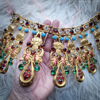 Antique French Scarab Necklace Stage Theater