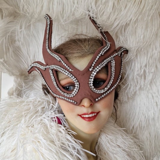 Original French Vintage Stage Mask Theater Rhinestones