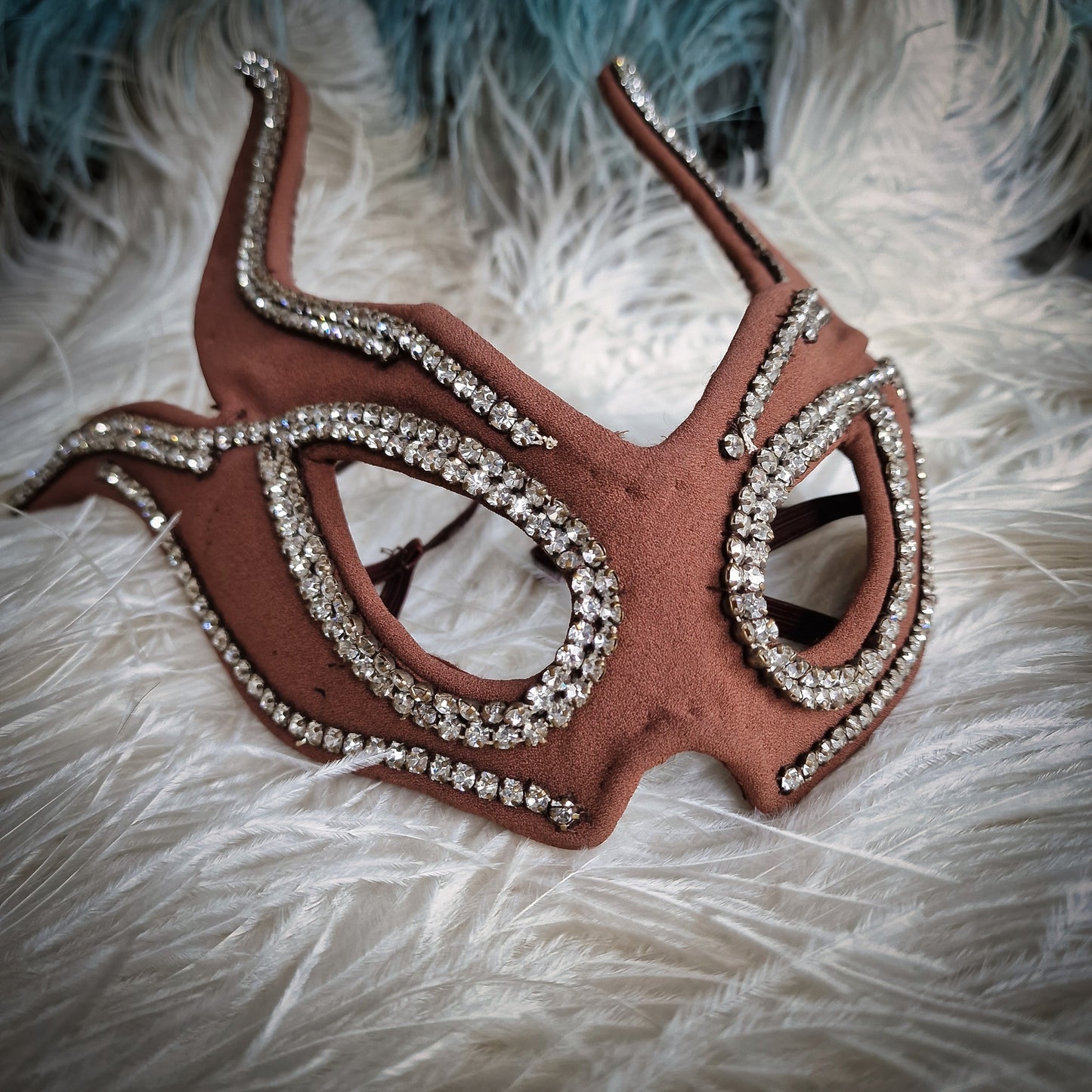 Original French Vintage Stage Mask Theater Rhinestones