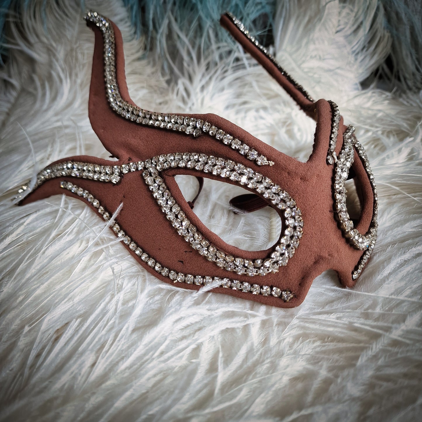 Original French Vintage Stage Mask Theater Rhinestones