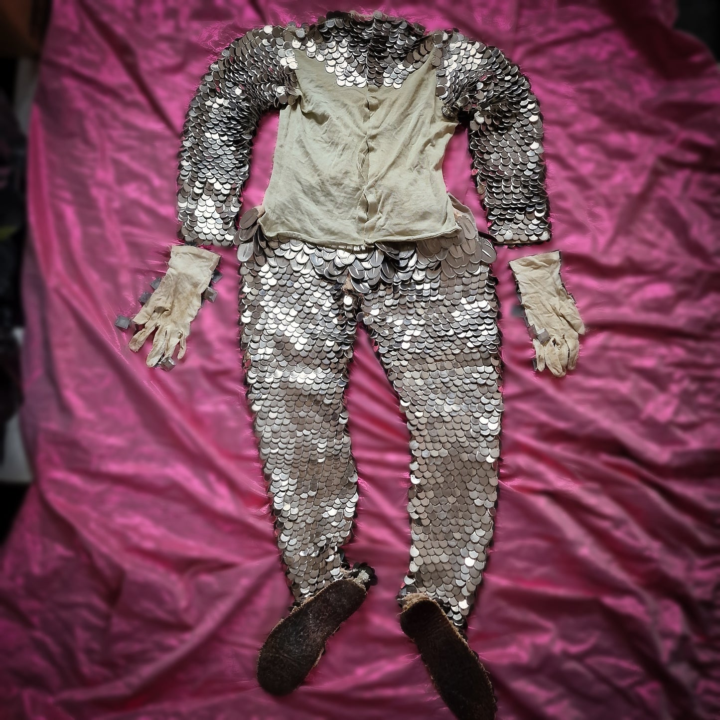 Antique Rare French Child Knight Costume Armor