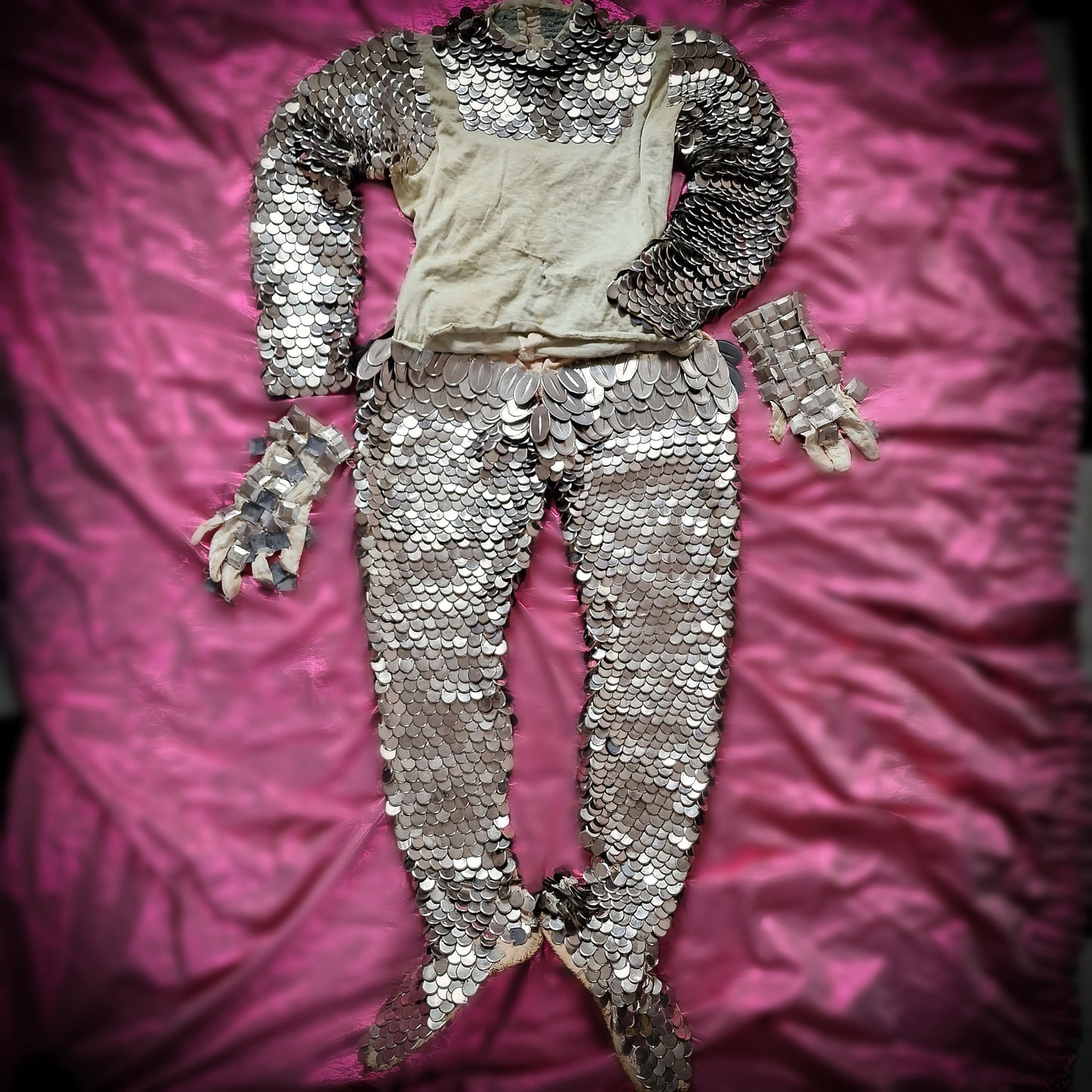 Antique Rare French Child Knight Costume Armor