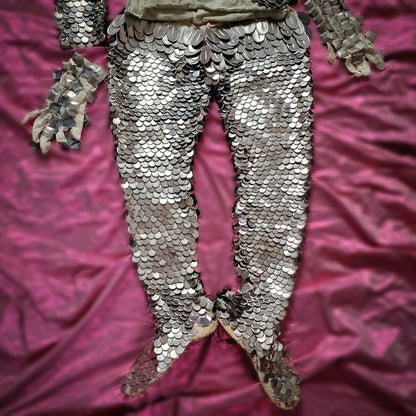 Antique Rare French Child Knight Costume Armor