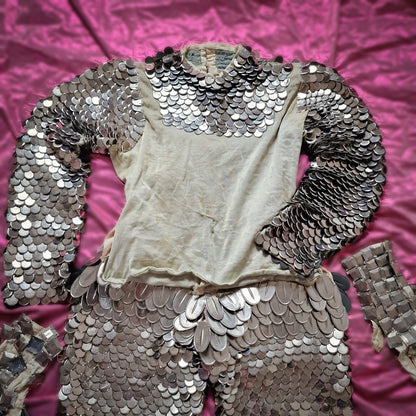 Antique Rare French Child Knight Costume Armor