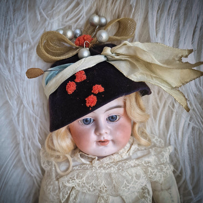Antique French Doll Hat Bonnet Pins Costume