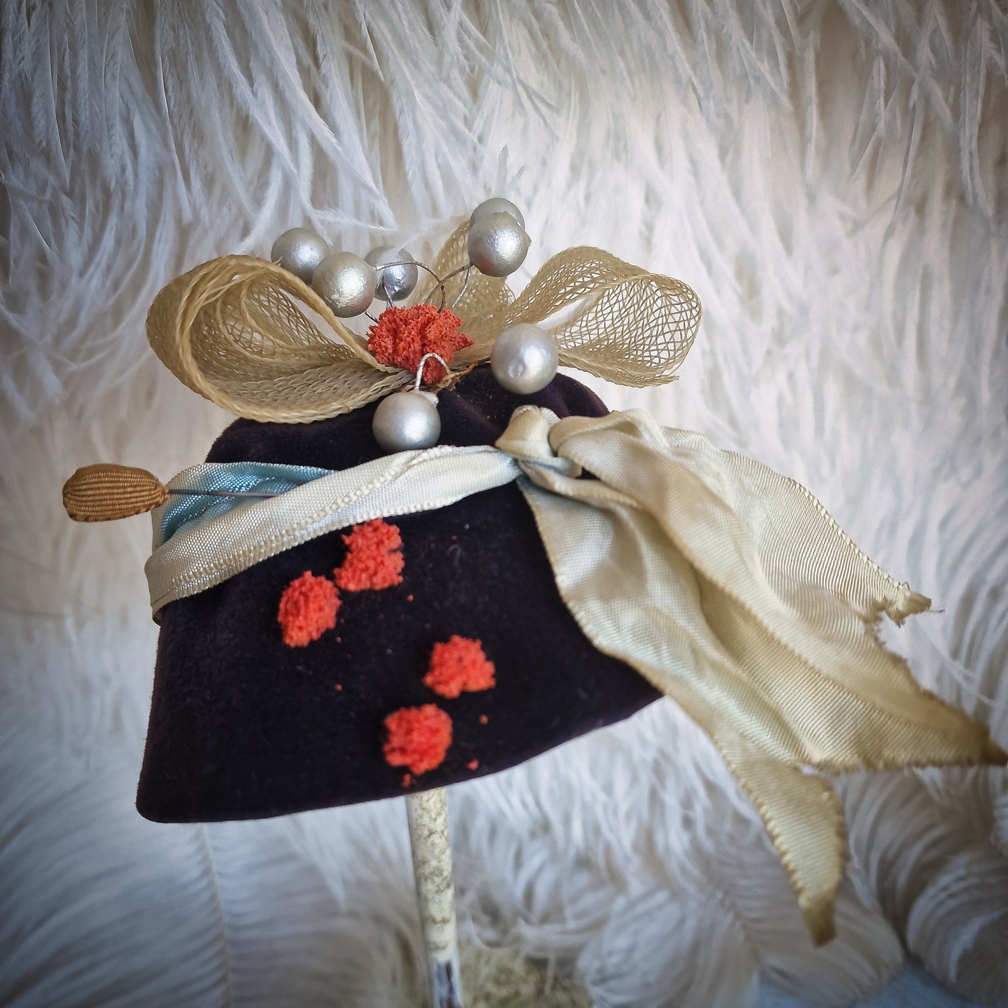 Antique French Doll Hat Bonnet Pins Costume