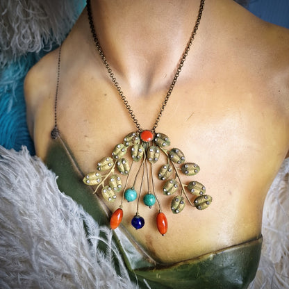 1920s Egyptian Revival Headdress Crown + Bracelet + Necklace Set