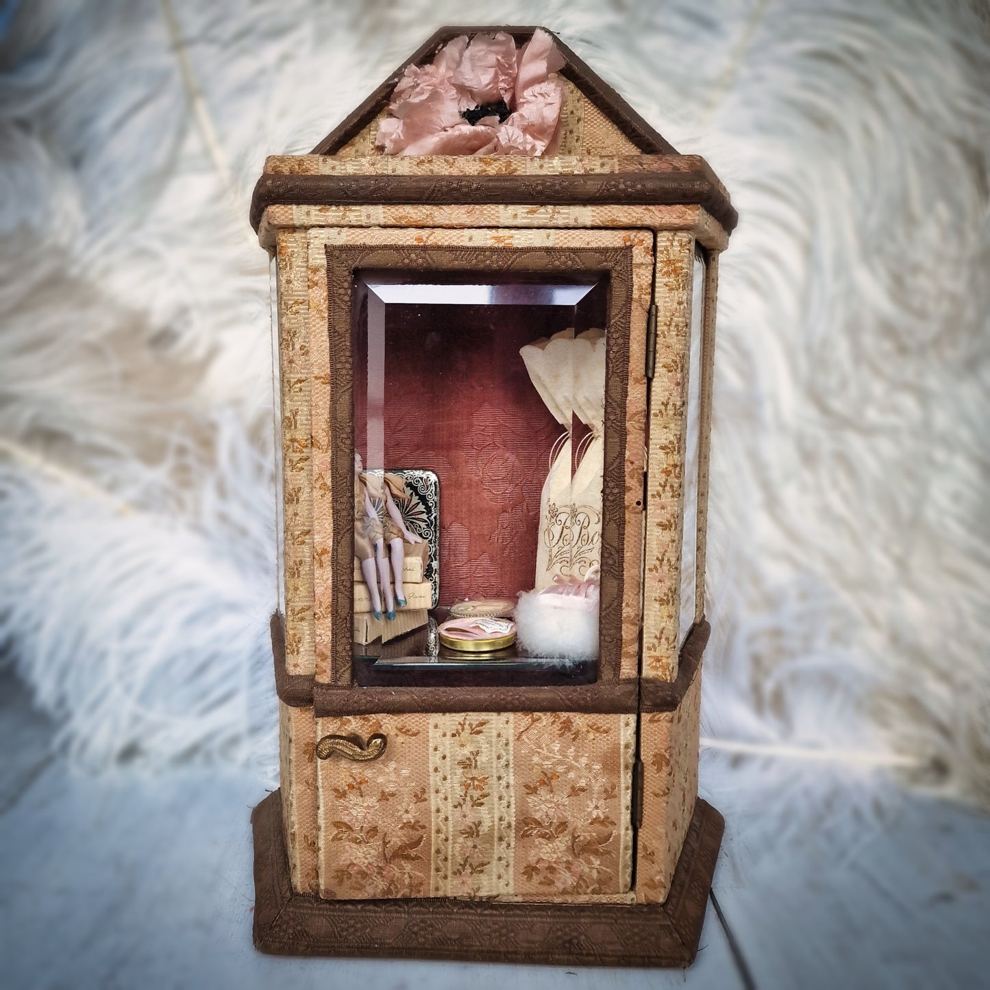 Antique French Miniature Doll Cabinet