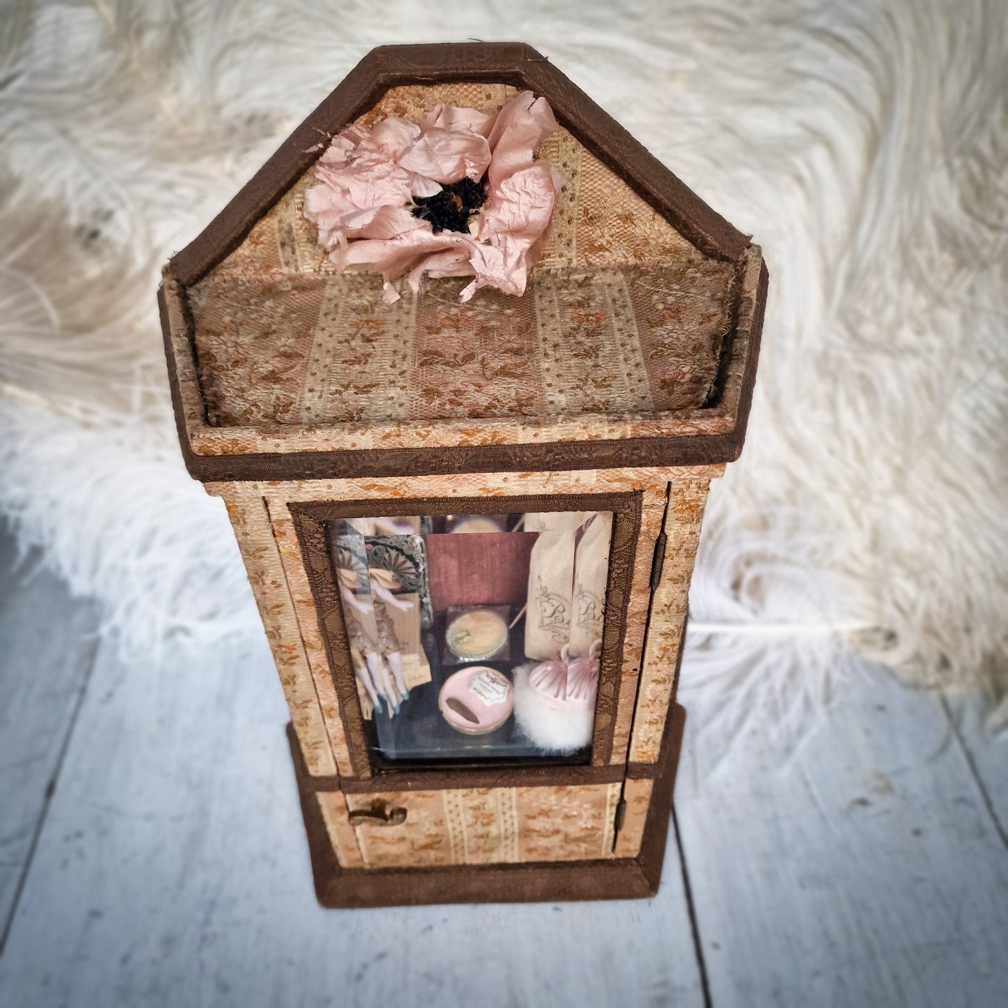 Antique French Miniature Doll Cabinet