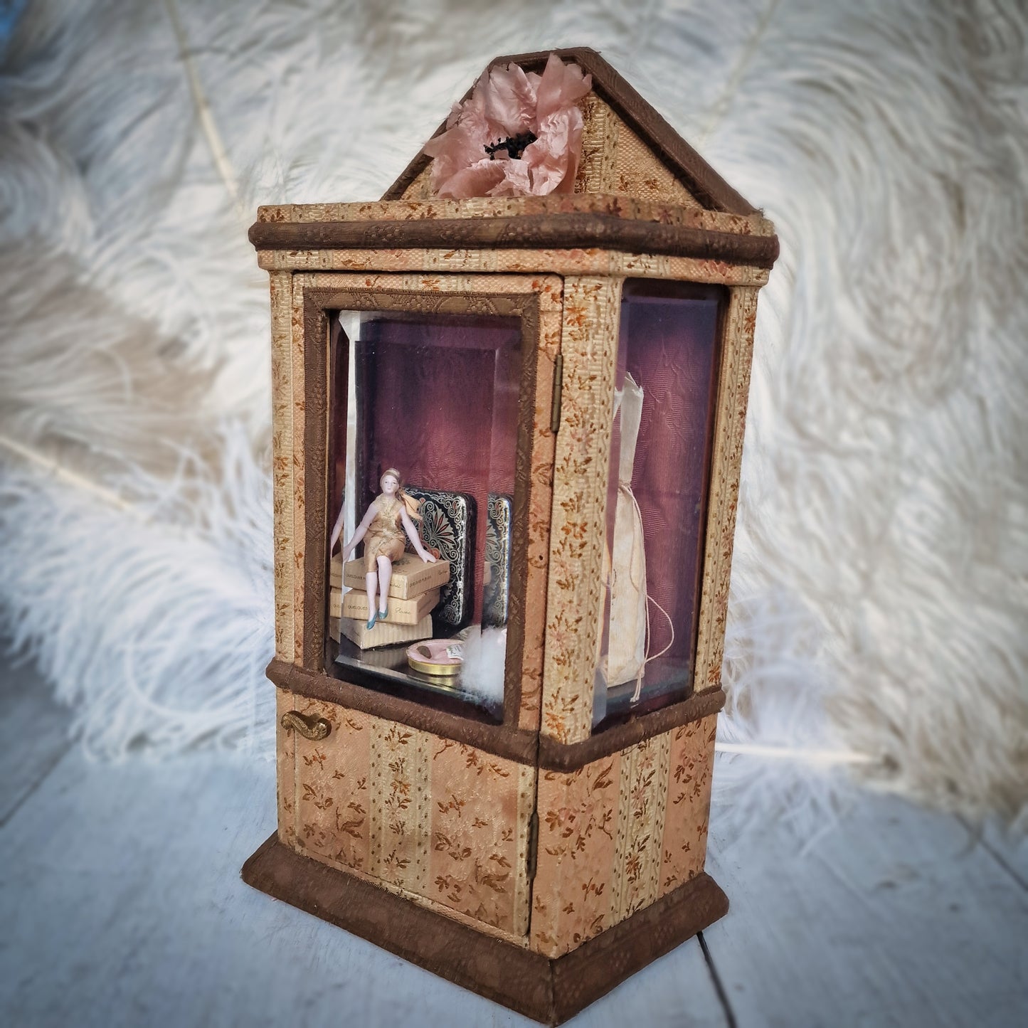 Antique French Miniature Doll Cabinet